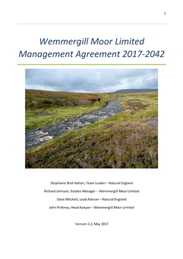 Wemmergill Estate 25 Year Management Plan