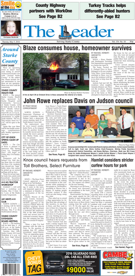 John Rowe Replaces Davis on Judson Council Blaze Consumes House