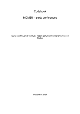 Codebook Indiveu – Party Preferences