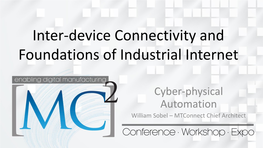 Inter-Device Connectivity and Foundations of Industrial Internet