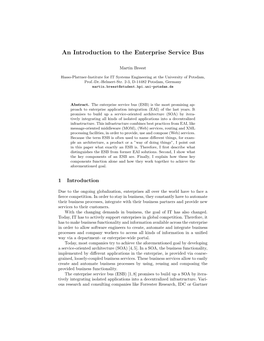 An Introduction to the Enterprise Service Bus