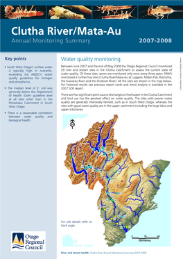 Annual Water Quality Monitoring Summary Clutha River 2007-2008