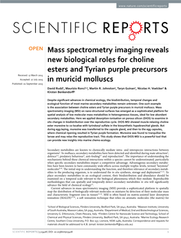 Mass Spectrometry Imaging Reveals New Biological Roles for Choline