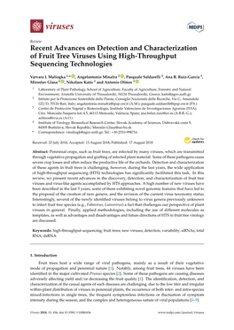 Recent Advances on Detection and Characterization of Fruit Tree Viruses Using High-Throughput Sequencing Technologies