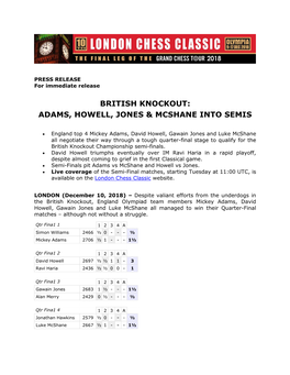 British Knockout: Adams, Howell, Jones & Mcshane