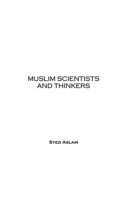 Muslim Scientists and Thinkers