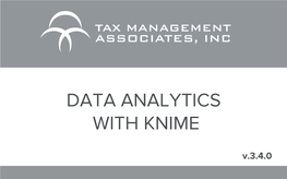 Data Analytics with Knime