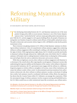 Reforming Myanmar's Military