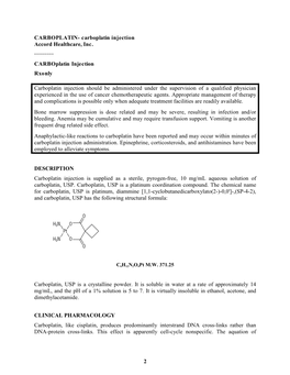 CARBOPLATIN- Carboplatin Injection Accord Healthcare, Inc