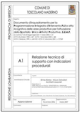 A1 Relazione Tecnica Di Supporto Con Indicazioni Procedurali.Pdf
