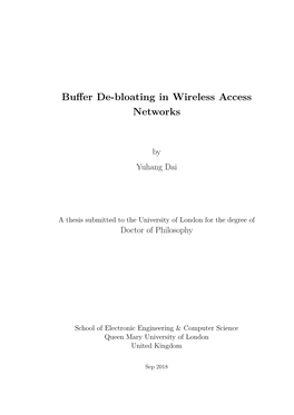 Buffer De-Bloating in Wireless Access Networks