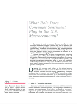 What Role Does Consumer Sentiment Play in the U.S. Economy?