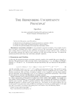 The Heisenberg Uncertainty Principle*