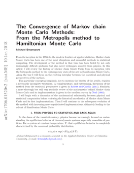 The Convergence of Markov Chain Monte Carlo Methods 3
