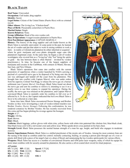 CAPTAIN MARVEL # History: the History of the Drug Supplier and Cult Leader Known As the Black Talon Is Currently Unrevealed