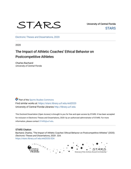 The Impact of Athletic Coaches' Ethical Behavior on Postcompetitive Athletes