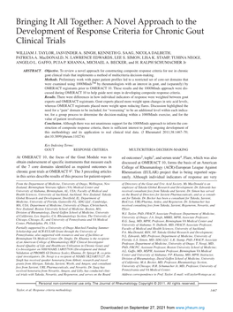 A Novel Approach to the Development of Response Criteria for Chronic Gout Clinical Trials