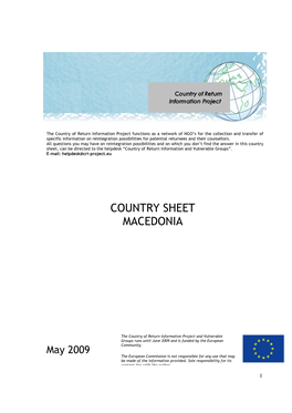 Country Sheet Macedonia