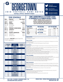 GEORGETOWN FOOTBALL GAME NOTES @Hoyasfb @Georgetownhoyas