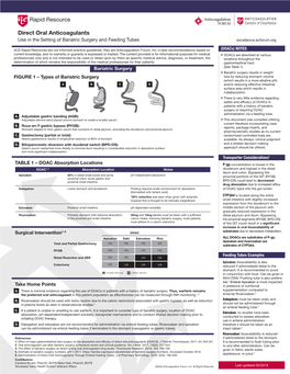 Direct Oral Anticoagulants Use in the Setting of Bariatric Surgery and Feeding Tubes Excellence.Acforum.Org