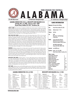 2008 Alabama FB Game Notes