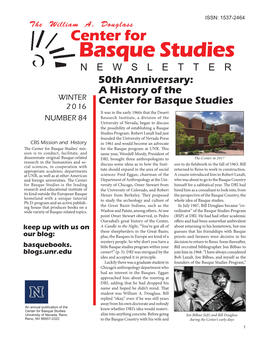 Basque Studies Newsletter ISSN: 1537-2464 the William A