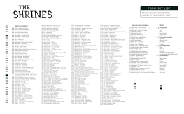 Form: Set List Select Several Songs to Be Played at Your Event / Party