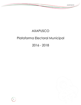 AXAPUSCO Plataforma Electoral Municipal 2016