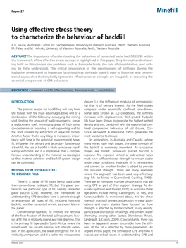 Using Effective Stress Theory to Characterize the Behaviour of Backfill