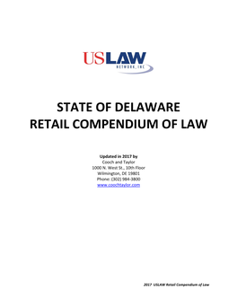 State of Delaware Retail Compendium of Law