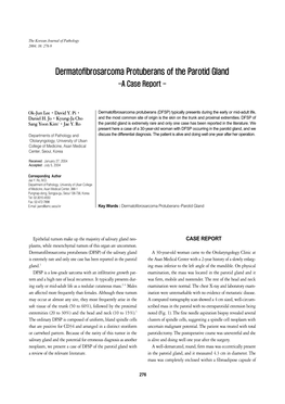 Dermatofibrosarcoma Protuberans of the Parotid Gland -A Case Report