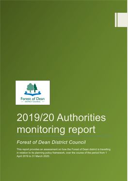 2019/20 Authorities Monitoring Report