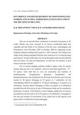 Systematics and Community Composition of Foraging