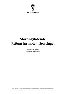 Stortingstidende Referat Fra Møter I Stortinget