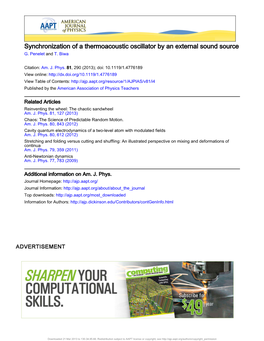 Synchronization of a Thermoacoustic Oscillator by an External Sound Source G