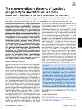 The Macroevolutionary Dynamics of Symbiotic and Phenotypic Diversification in Lichens