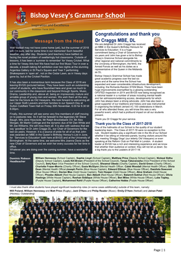 Summer Newsletter 2018