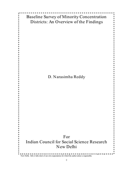 Baseline Survey of Minority Concentration Districts