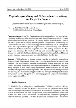 Vogelschlagverhütung Und Grünlandbewirtschaftung Am Flughafen Bremen