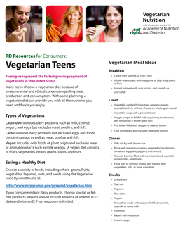 Vegetarian Teens