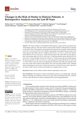 Changes in the Risk of Stroke in Dialysis Patients: a Retrospective Analysis Over the Last 40 Years