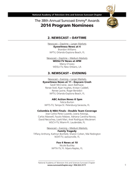 2014 Program Nominees