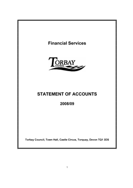 Financial Services STATEMENT of ACCOUNTS