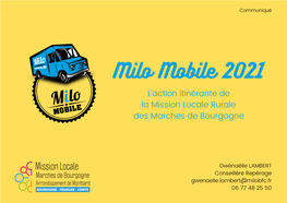 Dossier De Communication MILO MOBILE 2021