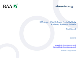 BAA Airport Wide Hydrogen Feasibility Study Stationary & Portable Fuel
