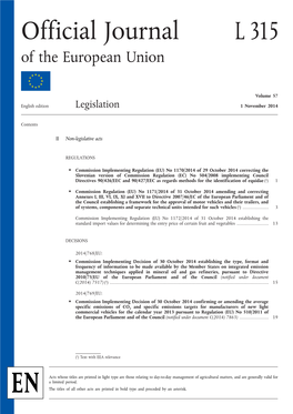 Official Journal L 315 of the European Union