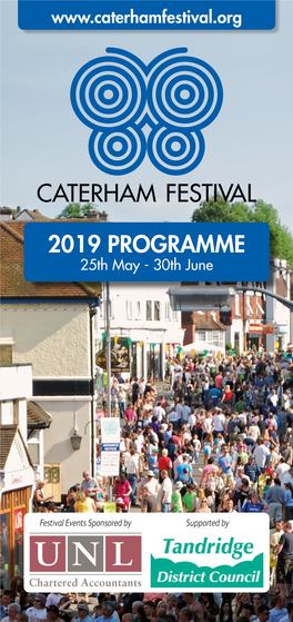 2019 PROGRAMME 25Th May - 30Th June