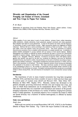 Diversity and Organization of the Ground Foraging Ant Faunas of Forest, Grassland and Tree Crops in Papua New Guinea