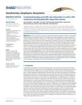 GPS Results from the Woodlark Rift, Papua New Guinea, Geochem