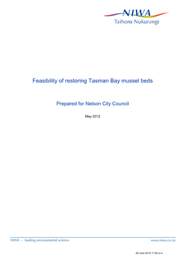 Feasibility of Restoring Tasman Bay Mussel Beds